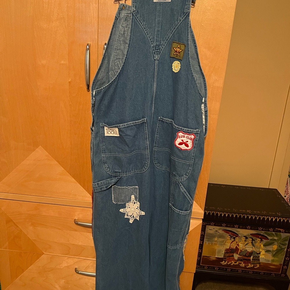 Eclectic Patchwork Denim Overalls - image 4